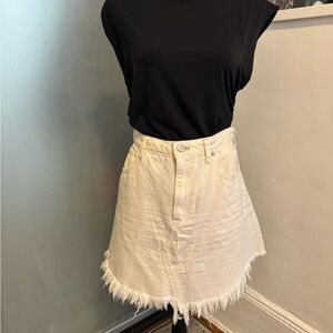 We The Free White Denim Mini Skirt